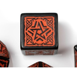 Pathfinder Hell's Vengeance | Black & Orange | Q Workshop | Acrylic Dice Set (7)