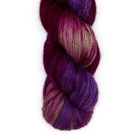 100% lana de alpaca para bebé, 100 g, peso Hank DK, teñida a mano, hecha en Perú, suave y perfecta para tejer y ganchillo (carnaval morado, teñido a mano, 100 g, madeja)