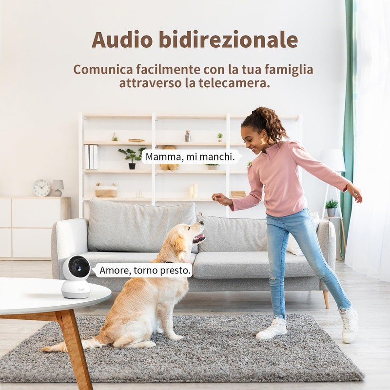 Alaga 2K Indoor Camera with AI Detection for Humans &