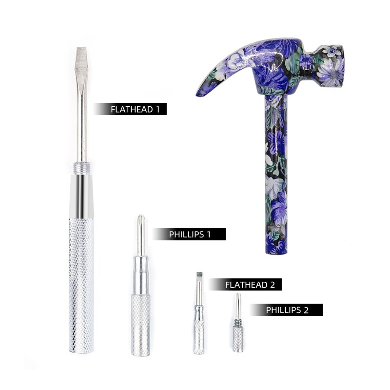 6-in-1 Floral Hammer Kit, Multifunctional Set with Cross & Flat