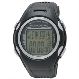 Clefer TED192 Men's Wristwatch, Radio Resistant, Waterproof, Multifunctional, Digital Urethane Strap, Black