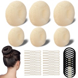 Cuscinetti per chignon piccoli e grandi, 6 pezzi