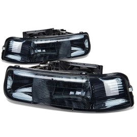 PM PERFORMOTOR Smoked Housing Pair of Headlights Replacement OE Style Compatible with 99-02 Chevy SIlverado 1500/2500 / 01-02 Silverado / 00-06 Suburban/Tahoe, PMHL-CSIL-9902-2P-OH-SM