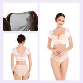 VINELEA 3pcs Underarm Absorbent Vest for women Under Armpits Washable Comfortable Vest with Sweat Pads (BLACK WHITE BEIGE, M)