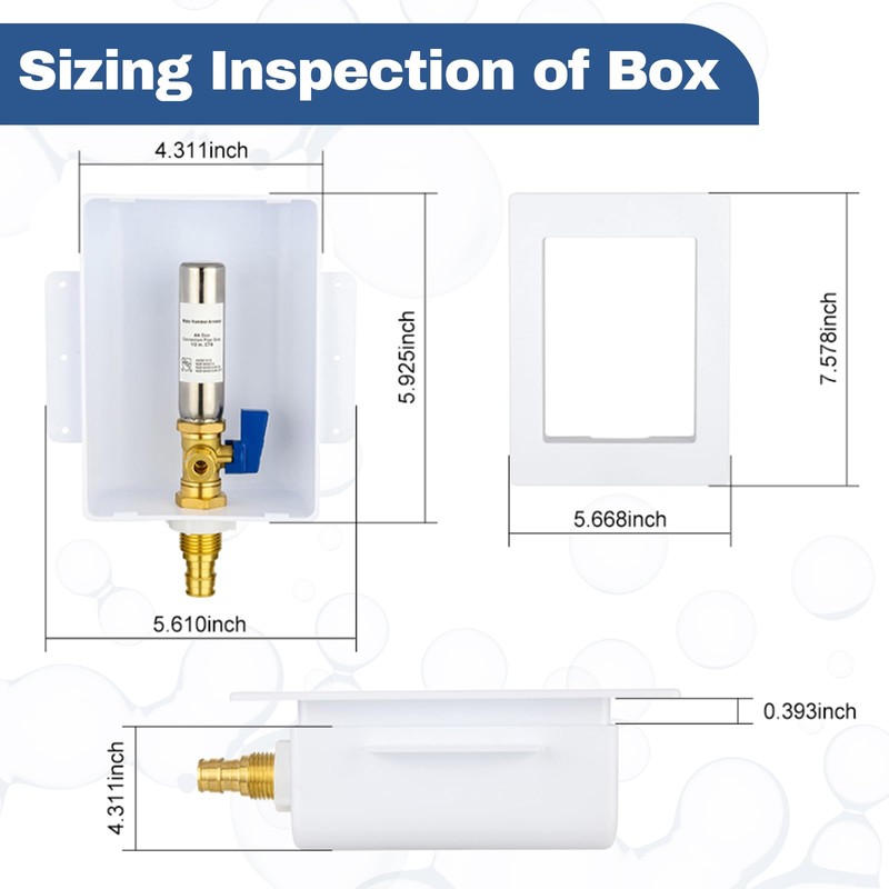 2-PACK GUOFIS Ice Maker Outlet Box with Hammer Arrestor,1/2" PEX-A