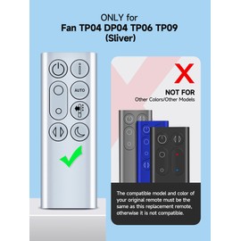 PZL New Replacement Remote for Dyson TP04 DP04 TP06 TP07 TP09 Fan (Sliver)