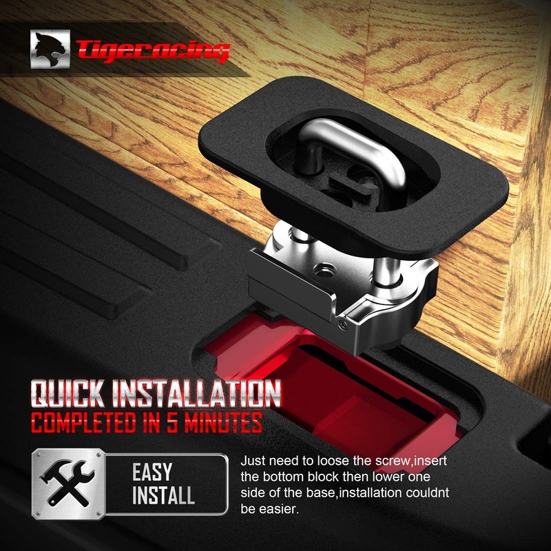 Tigeracing 99000A64 Tie Down Anchors Retractable - F150 F250 F350