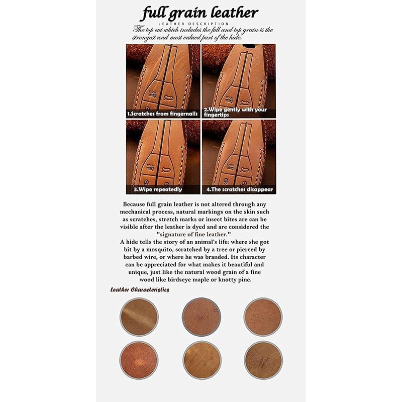 TECART Leather Keyless Entry Remote Shell Case Fit for Genesis