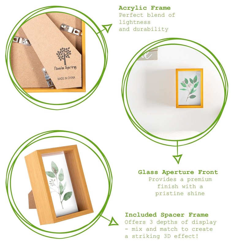 1x Black 4 x 6 inch 3D Deep Box Wooden