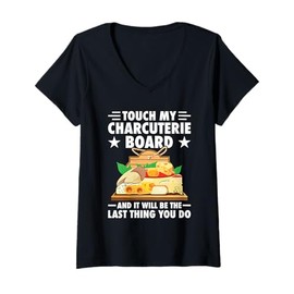 Womens Charcuterie Board with Lid Cheese Meat Charcuterie V-Neck T-Shirt