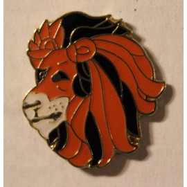 New Lions Head Lapel Pin Tie Tack Jungle Animal Colorful Orange Black Lion