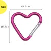 NYANDELMO Carabiner Heart Keychain Ultra-Small Carabiner 3-Piece Set Light Pink