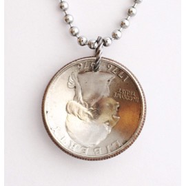 Bicentennial Quarter Domed Coin Necklace U.S. Commemorative Pendant 1976