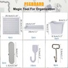 PSLER 22"×22" White Pegboard Kit with 17 Accessories, Garage Office