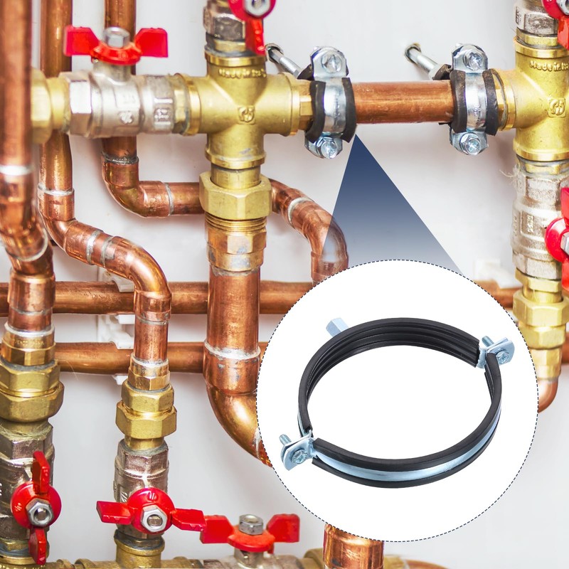 sourcing map 4 Pcs Split Ring Pipe Hanger, 125mm/4.93inch Adjustable