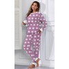 PrinStory Fluffy Pajamas for Women Soft Fleece Warm Pajama Set