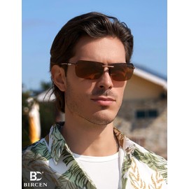 BIRCEN Polarized Sunglasses for Men - UV Protection Sports Sun Glasses Classic Black Shades for Driving Fishing