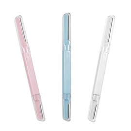 Maquinilla de afeitar Dermaplane para el rostro de la mujer, paquete de 3 maquinillas de afeitar de cejas de doble extremo, maquinilla de afeitar facial con microcuchillas largas y cortas, herr