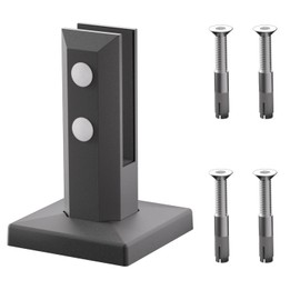 Glass Railing Spigot,1 Pack 304 Stainless Steel 1450g Heavy Duty Black Square Pool Fence Glass Railing Post Clamp Spigot Floor Mount Rail for Home Garden Stairs Balustrade Balcony