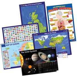 Maps, Flags and Solar System Home Learning Childrens Pupils Teachers Classroom Display Posters A2 Primary Teaching Services