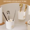 2 Pcs Utensil Holder Cutlery Drainer Sink Caddy,3 Compartments with