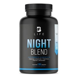 Night Blend Con 180 Cápsulas Suplemento Para Dormir Y Relajación Con Magnesio, Triptófano, 5-htp Y L-teanina | Apoyo Al Descanso Nocturno Y Bienestar | B Life
