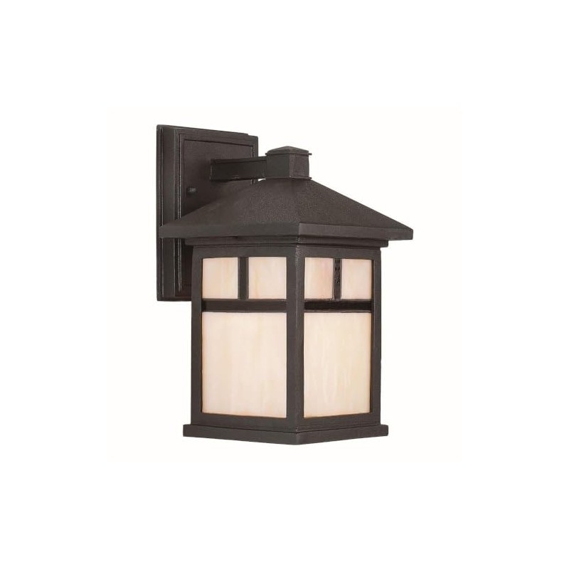 Forte Lighting 1773-01-04 Exterior Wall Light with Honey Glass Shades,