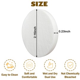 100Pcs White Round Makeup Sponges Beauty Makeup Foundation Powder Blender, Disposable Makeup Sponge Powder Puff, Suitable All Skin Types Wet and Dry Dual Use