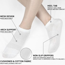 srclo 5 Pairs Pilates Yoga Socks, Women Non Slip Grip Sock for Hospital, Dance, Fitness, Ballet, Home Workout, Size UK 4-7