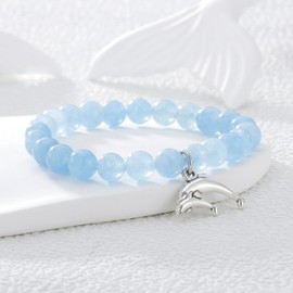 Fullrainbow Dolphin Bracelet for Women Dolphin Gifts for Women Dolphin Lover Gifts Dolphin Jewelry Dolphins Merch Dolphin Gifts (Blue Dolphin Bracelet)