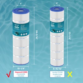KEEPURE C200S Pool Filter Cartridge Compatible with CX200XRE, C-9442, PA200S, CS200E, SD-01334 Pool Filter Cartridge, 200 sq.ft, 1 Pack