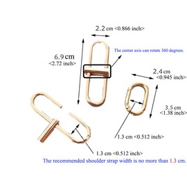 DraCra 2 Set Leather Purse Strap Adjustable Buckles Metal Clip with Hook Adjuster Shortener for Mini Bags Leather Shoulder Straps Small Crossbody Bags Chain Tote Handbag Chain Belt Bag Quilted Purse