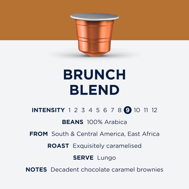 CafePod Coffee Pods Nespresso Compatible Brunch Blend 60 Aluminium Capsules