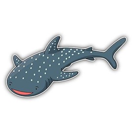 DG Graphics Shark Whale Cartoon Animal Art Decor 6'' x 3'' Magnet Vinyl Magnetic Sheet for Lockers, Cars, Signs, Refrigerator
