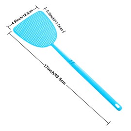 Boao 10 Pcs Fly Swatter Bulk Plastic Colorful Strong Flexible Manual Fly Swat Set Long Handle Durable Bug Swatter for Indoor and Outdoor