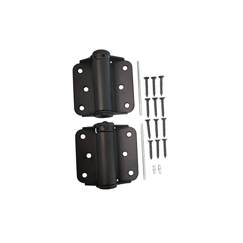 QCAA Heavy Duty Adjustable Spring Hinge, Thicker, 3", Black,Made in