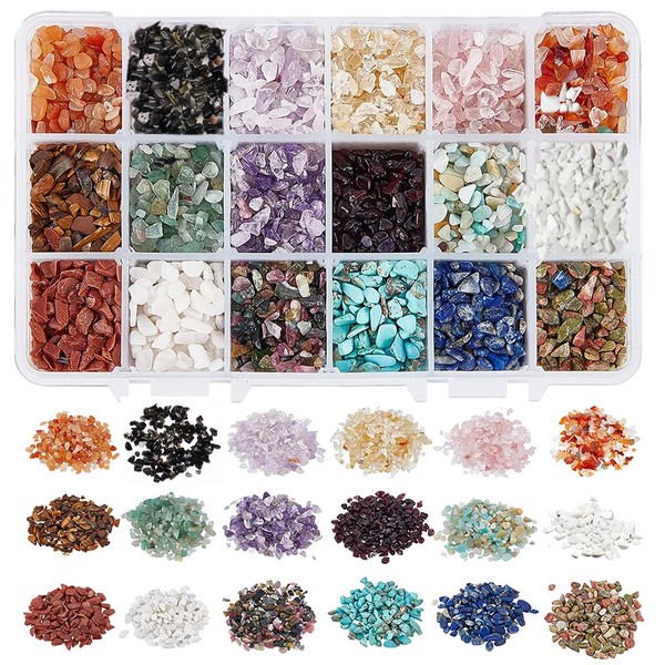 nbeads 1 Box Gemstone Chip Beads, No Hole, Assorted Natural