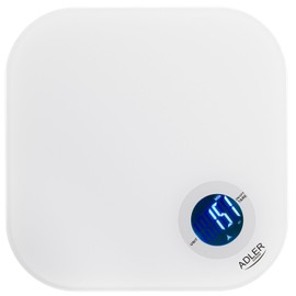 Adler Europe AD 3180 Digital Kitchen Scales up to 10 kg, Tempered Glass, LCD Display, Liquid Measurement, Digital Scale, Tare Function, Non-Slip Feet