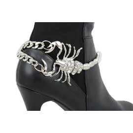 Unbranded Women Silver Metal Chain Boot Bracelet Anklet Shoe Charm Jewelry Scorpion Bling