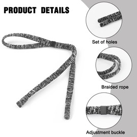 PLABBDPL Pack of 5 Glasses Straps, Sports Glasses Strap, Adjustable Glasses Straps, Floating Sunglasses, Lanyard Band with Buckle, Non-Slip Glasses Cord for Women, Men and Children, Combination A