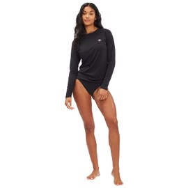 Billabong Women's Classic Long Sleeve Rashguard, Black, Large