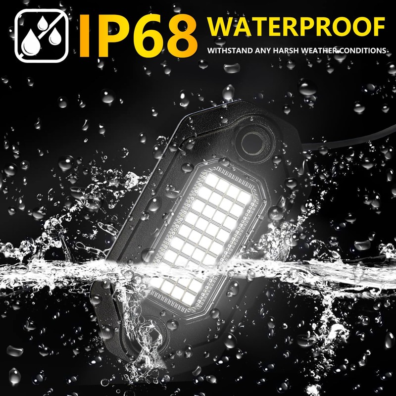 12 Pods Pure White Rock Lights for Trucks 6500K Super
