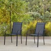 Puntogen Stackable Patio Chairs Set of 2, Outdoor Dining Chairs