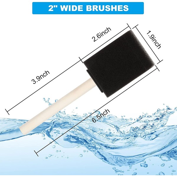 Foam Sponge Wood Handle Paint Brush,10Pcs Wood Handle Paint Brush