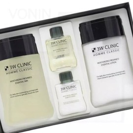 3W 클리닉 클래식 옴므 2종 남성 화장품 세트 남자 스킨 로션 기초 보습 3W Clinic Classic Homme 2-Piece Men's Skincare Set for Men Skin Lotion Basic Moisturizing