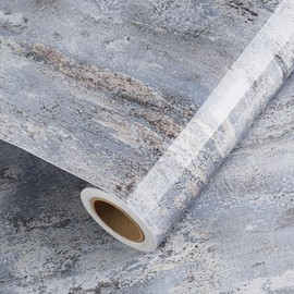 Wallink Faux Wood Peel and Stick Wallpaper Blue Wood Grain Contact Paper for Cabinets 17.7"×236" Blue Wooden Contact Paper Waterproof Removable Glossy Wooden Wallpaper for Furniture Wall Covering