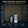 USB LED Curtain String Lights with Remote, 8 Modes Copper