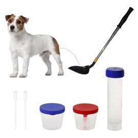 SORWATEE Dog Cat Urine Collector, Reusable Telescopic Urine Sample Catcher for UTI Test Kit, Dog Pee Stick for Veterinary Supplies Extends to 35"