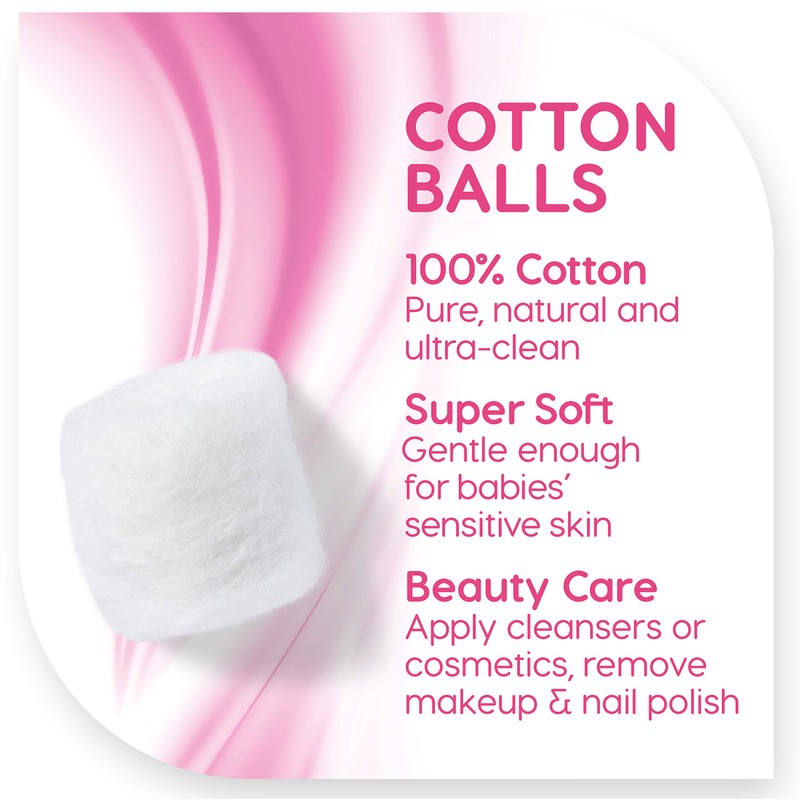 Simply Soft Premium Cotton Balls (600 Count), 100% Pure Cotton,
