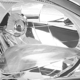 Factory Style Passenger/Right Side Headlight Assembly Compatible with Honda Civic 1999-2000 - Chrome Housing